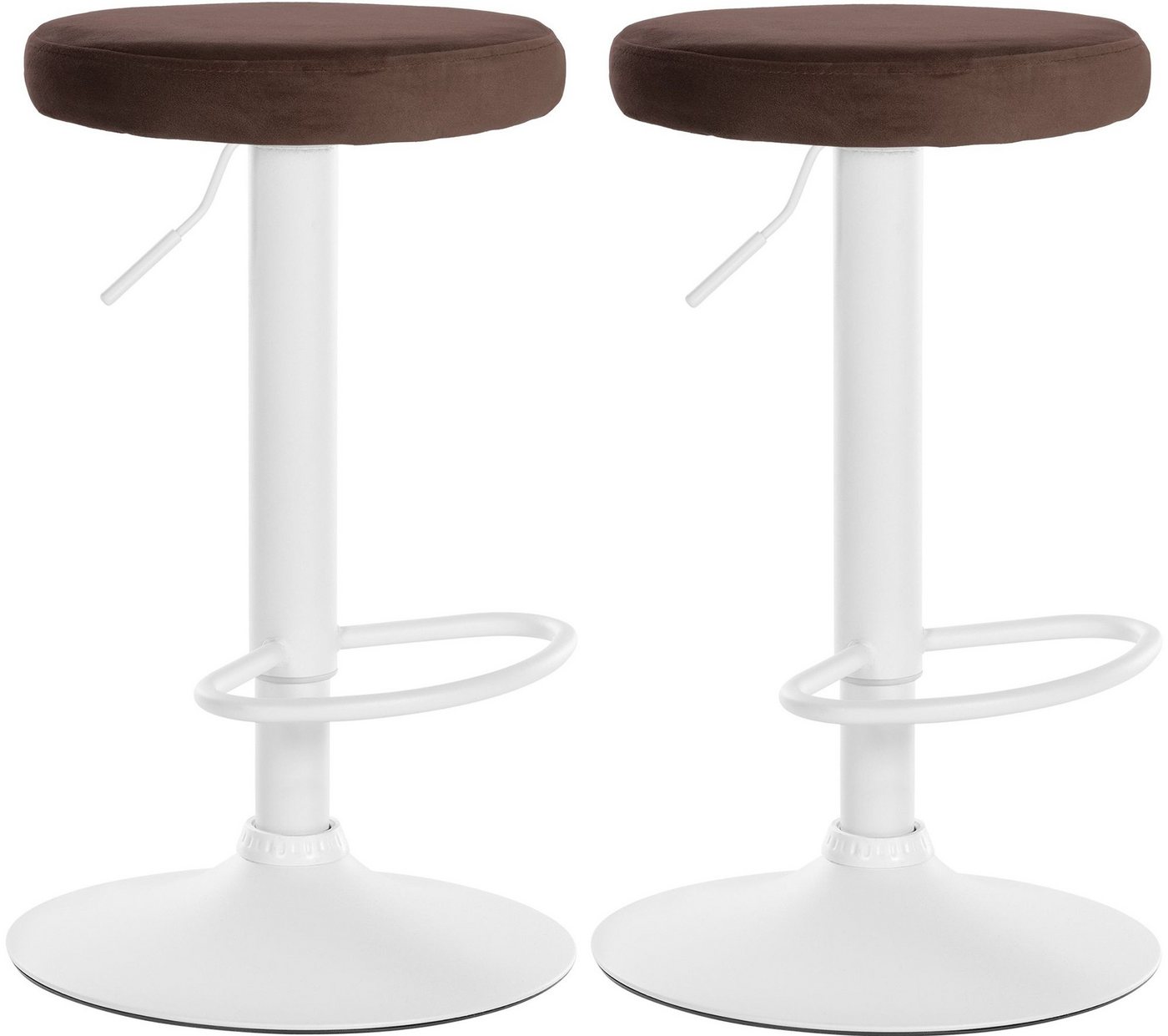 CLP Barhocker Ponte Samt (2er Set, 2 St., 2er), drehbar und höhenverstellbar von CLP