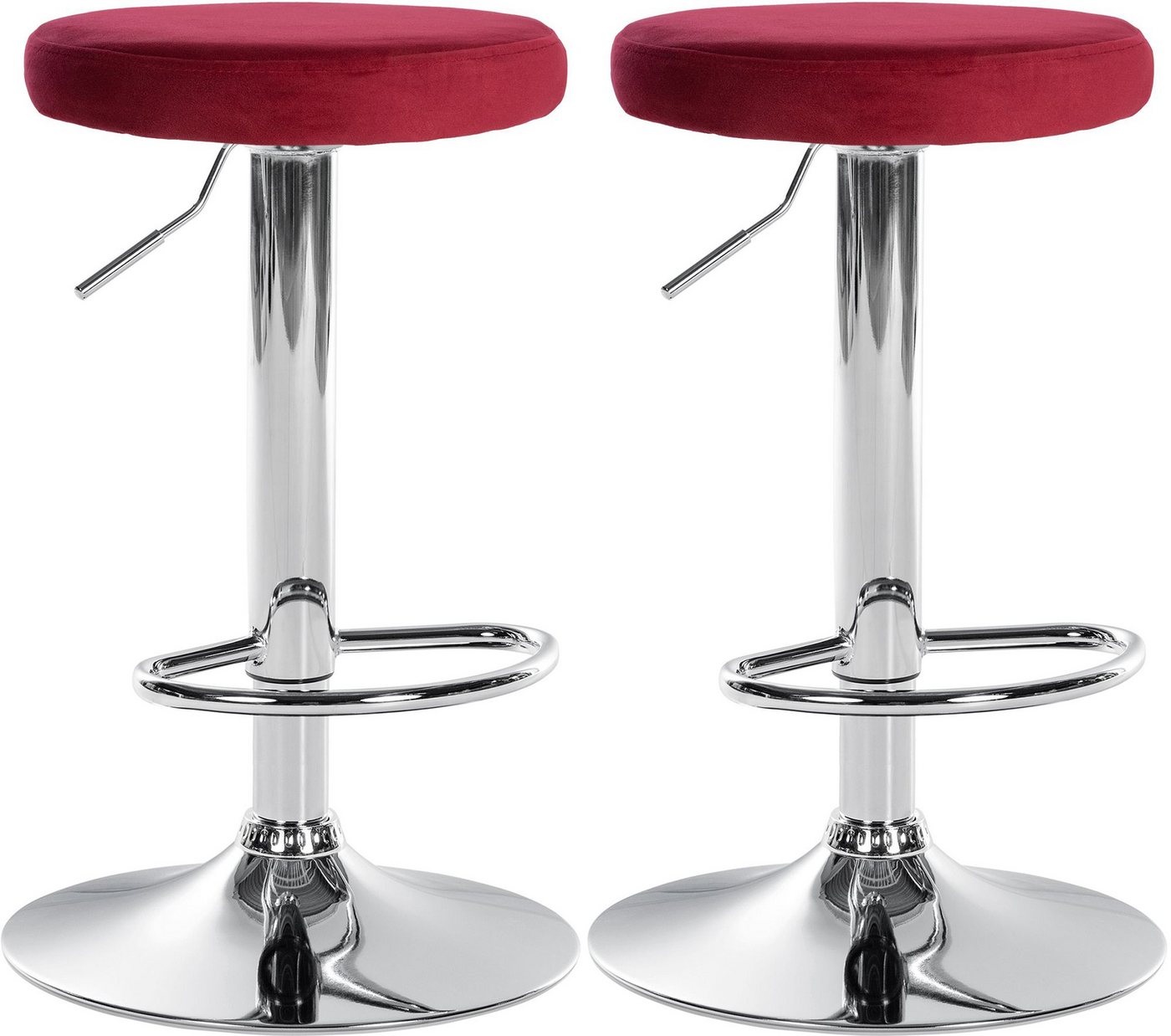 CLP Barhocker Ponte Samt (2er Set, 2 St., 2er), drehbar und höhenverstellbar von CLP