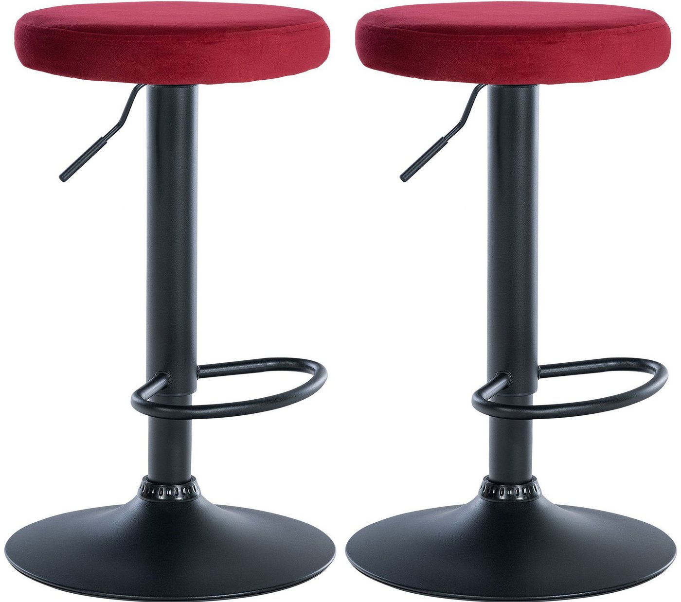 CLP Barhocker Ponte Samt (2er Set, 2 St., 2er), drehbar und höhenverstellbar von CLP