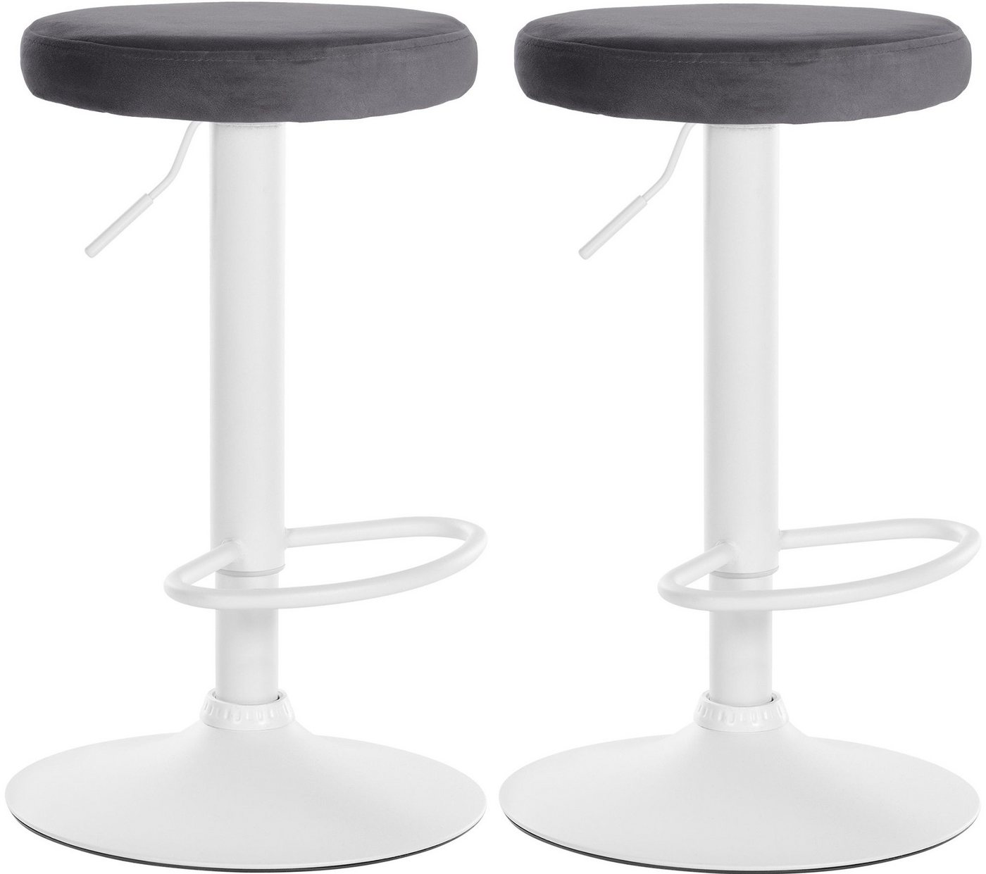 CLP Barhocker Ponte Samt (2er Set, 2 St., 2er), drehbar und höhenverstellbar von CLP