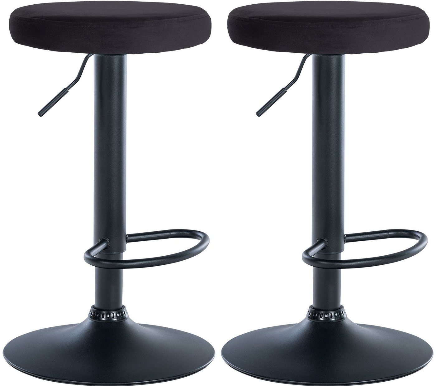 CLP Barhocker Ponte Samt (2er Set, 2 St., 2er), drehbar und höhenverstellbar von CLP