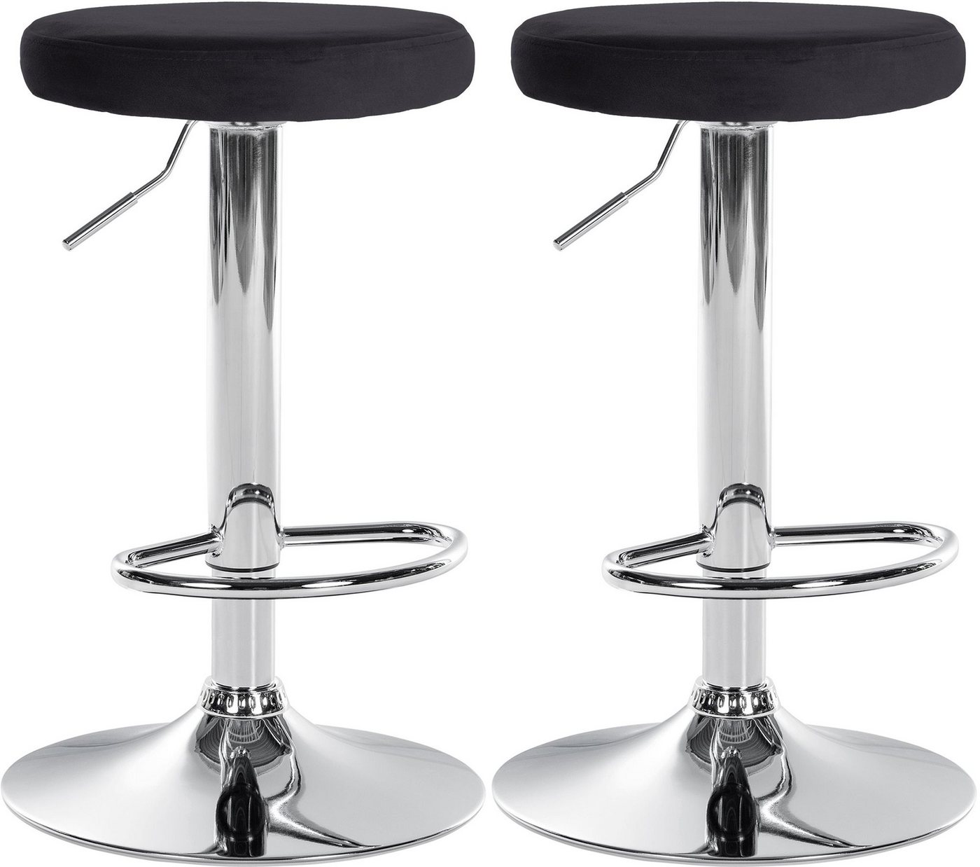 CLP Barhocker Ponte Samt (2er Set, 2 St., 2er), drehbar und höhenverstellbar von CLP