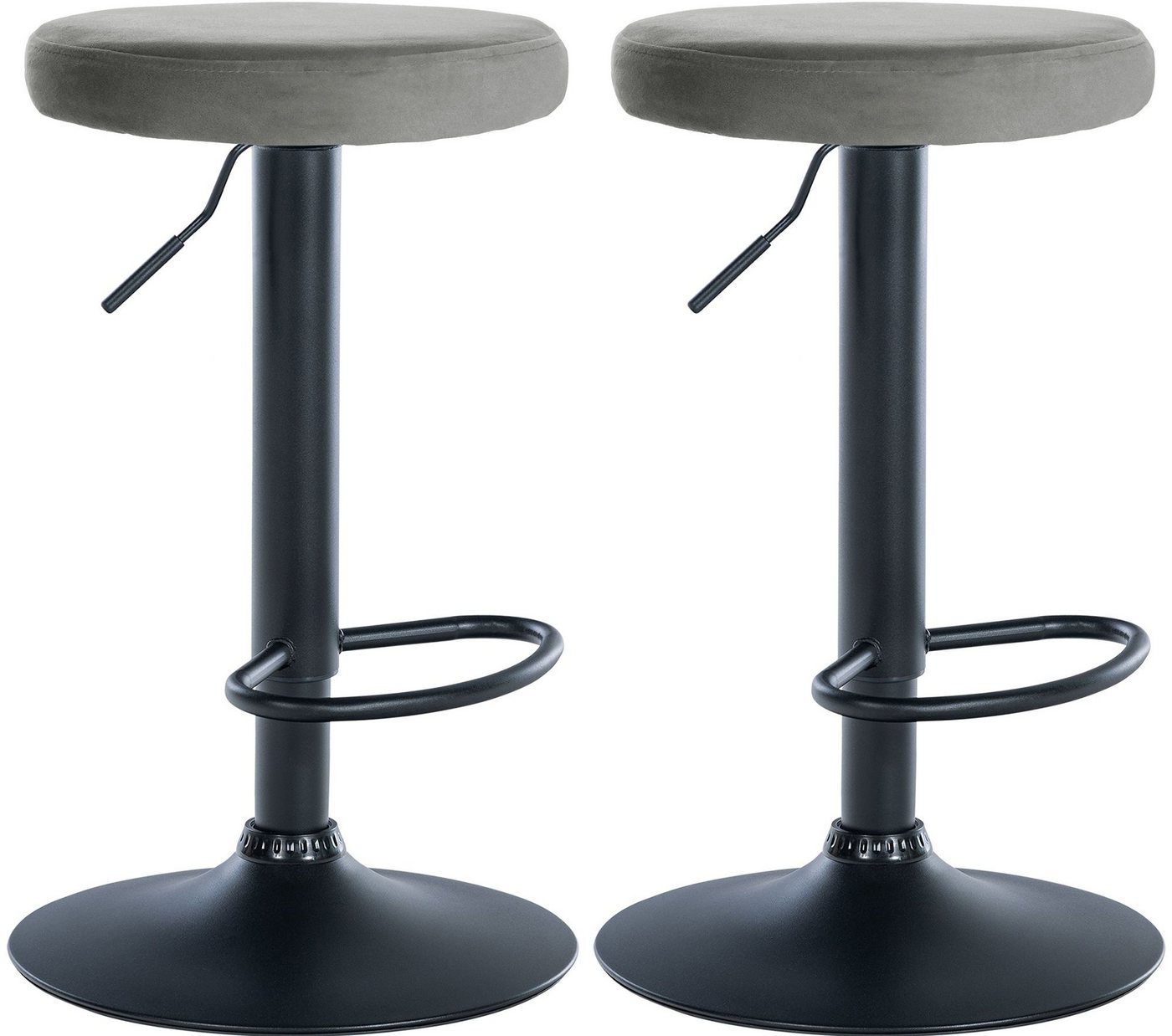CLP Barhocker Ponte Samt (2er Set, 2 St., 2er), drehbar und höhenverstellbar von CLP