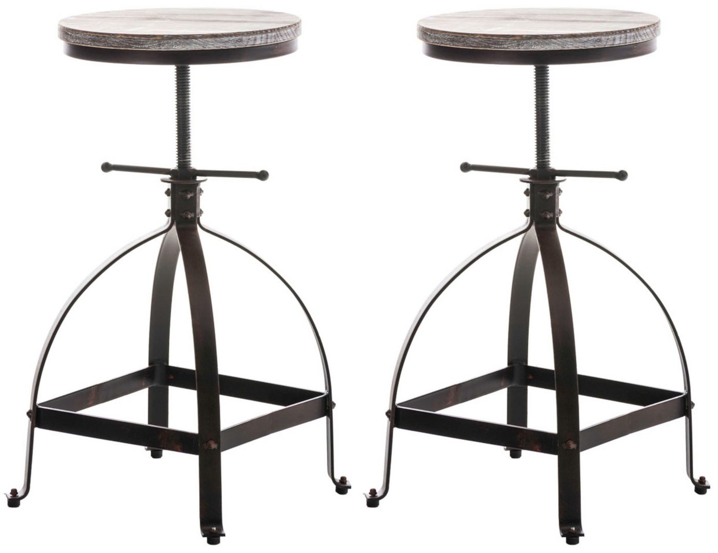 CLP Barhocker Raja, Holz (2er Set, 2 St., 2er), höhenverstellbar von CLP