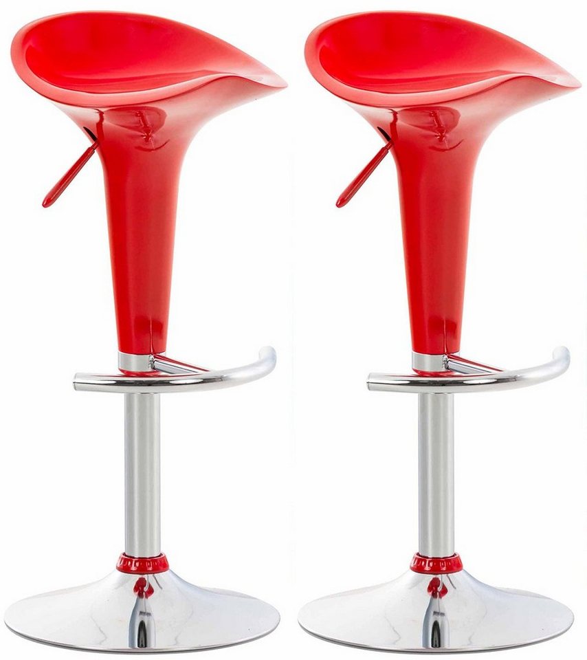 CLP Barhocker Saddle (2er Set, 2 St., 2er), drehbarer Kunsttoffsitz & Fußablage von CLP