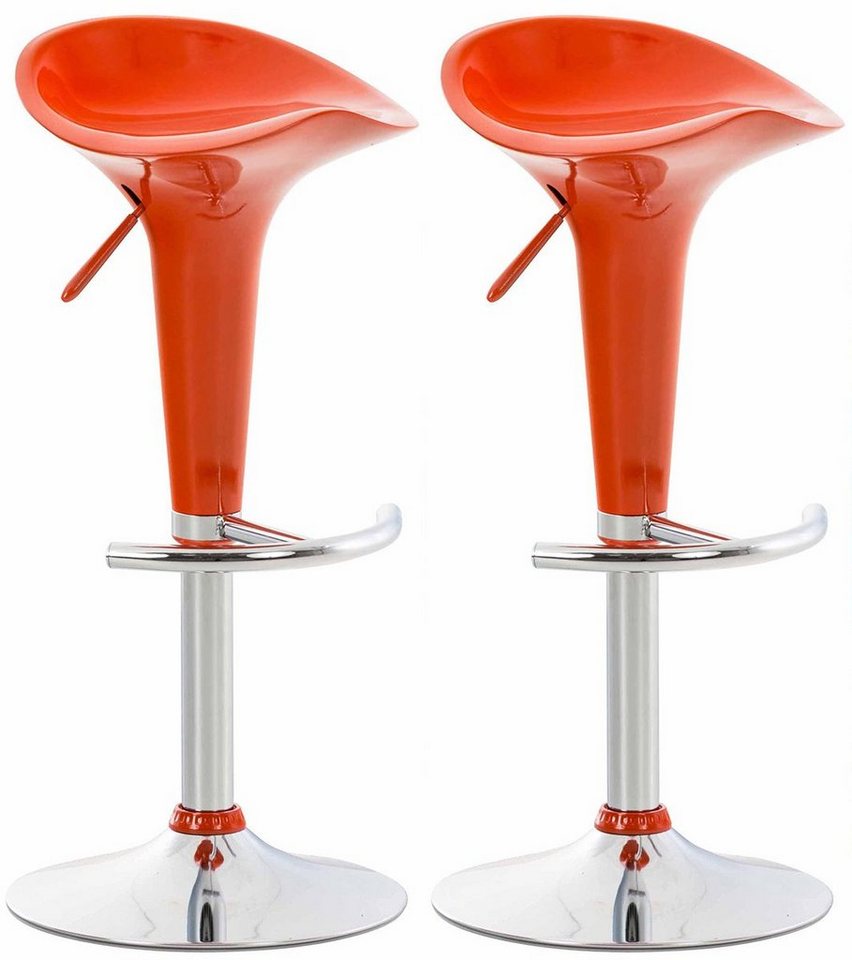 CLP Barhocker Saddle (2er Set, 2 St., 2er), drehbarer Kunsttoffsitz & Fußablage von CLP
