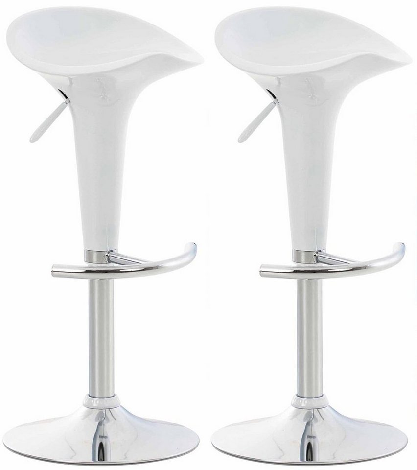 CLP Barhocker Saddle (2er Set, 2 St., 2er), drehbarer Kunsttoffsitz & Fußablage von CLP