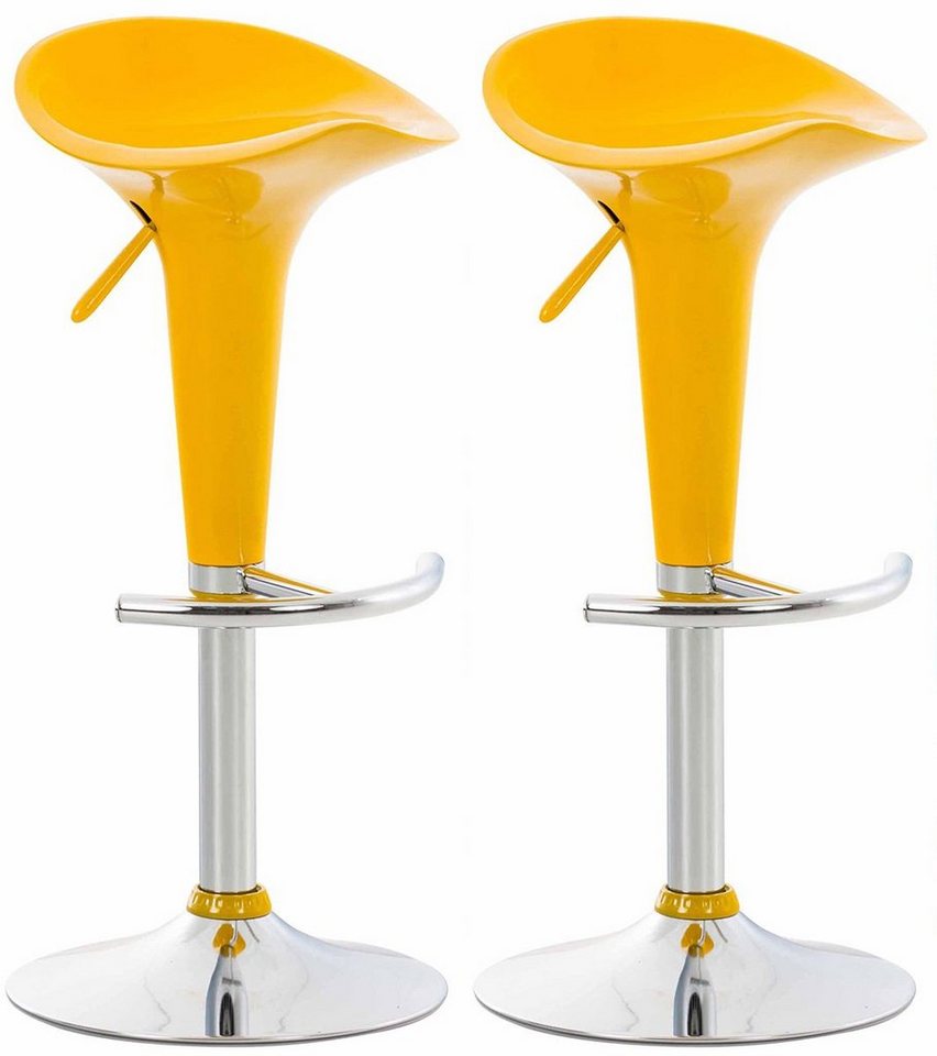 CLP Barhocker Saddle (2er Set, 2 St., 2er), drehbarer Kunsttoffsitz & Fußablage von CLP
