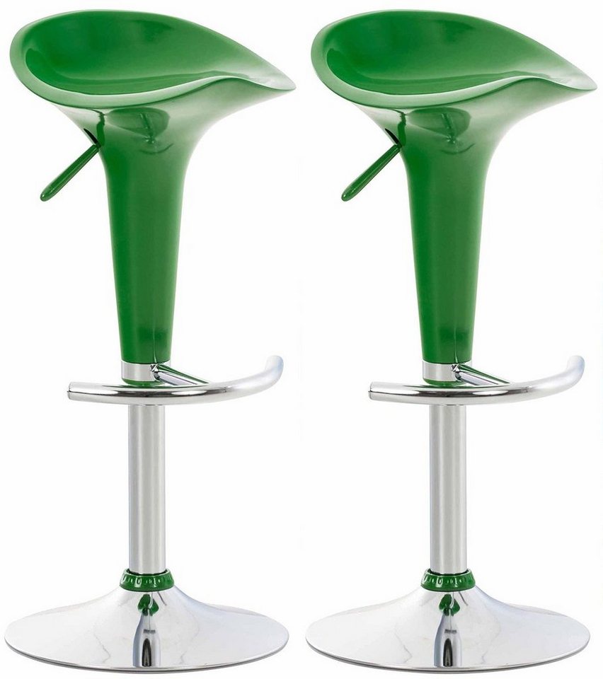 CLP Barhocker Saddle (2er Set, 2 St., 2er), drehbarer Kunsttoffsitz & Fußablage von CLP