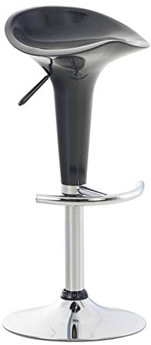 CLP Barhocker Saddle mit drehbarem Kunsttoffsitz und Fußablage I Höhenverstellbarer Hocker mit Metallgestell in Chrom-Optik, Farbe:grau CLP Barhocker Saddle mit drehbarem Kunsttoffsitz und Fußablage I Höhenverstellbarer Hocker mit Metallgestell in Chrom-Optik, Farbe:grau von CLP