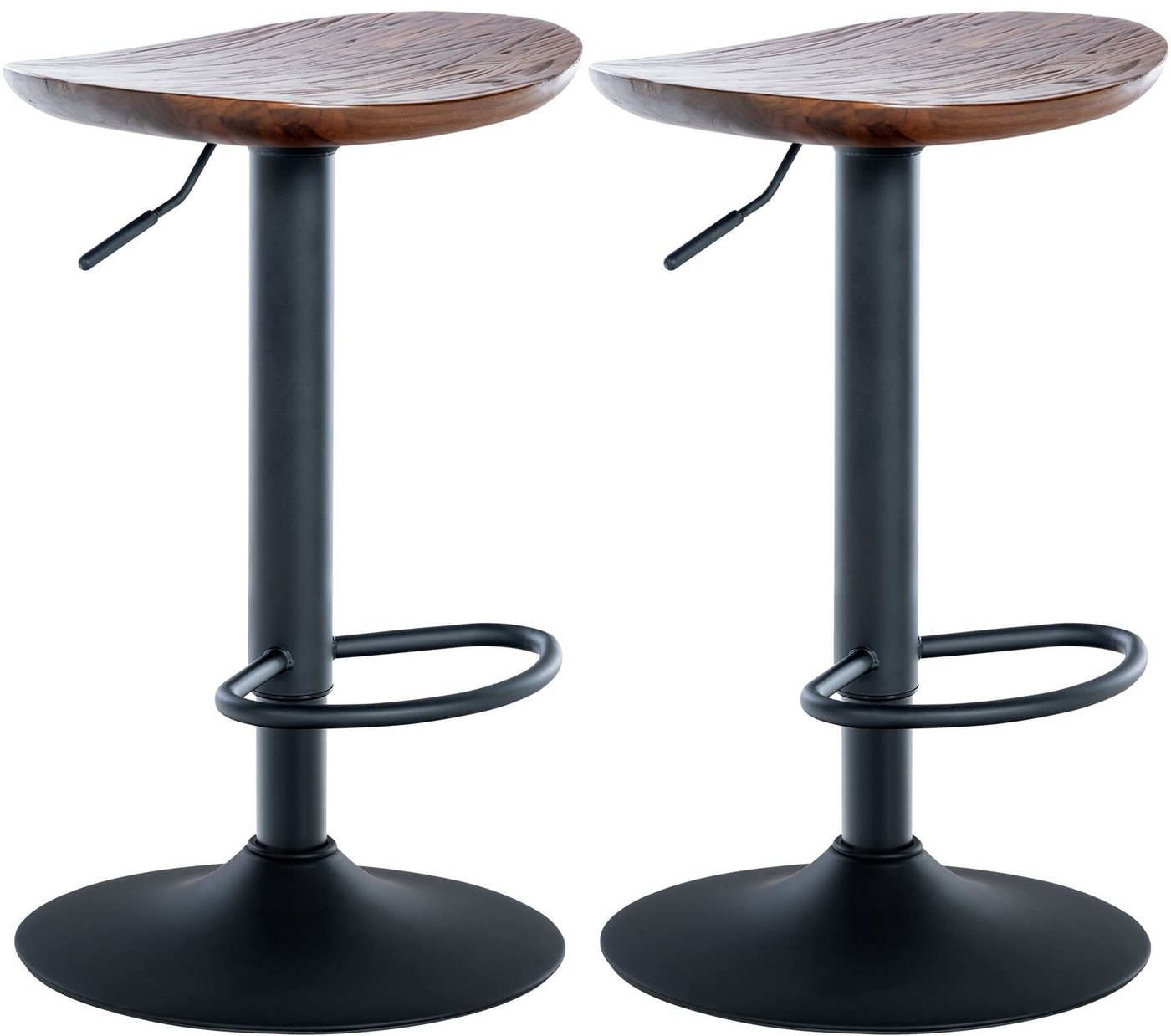 CLP Barhocker Skelde (2er Set, 2 St., 2er), höhenverstellbar, Massivholz-Sitz von CLP