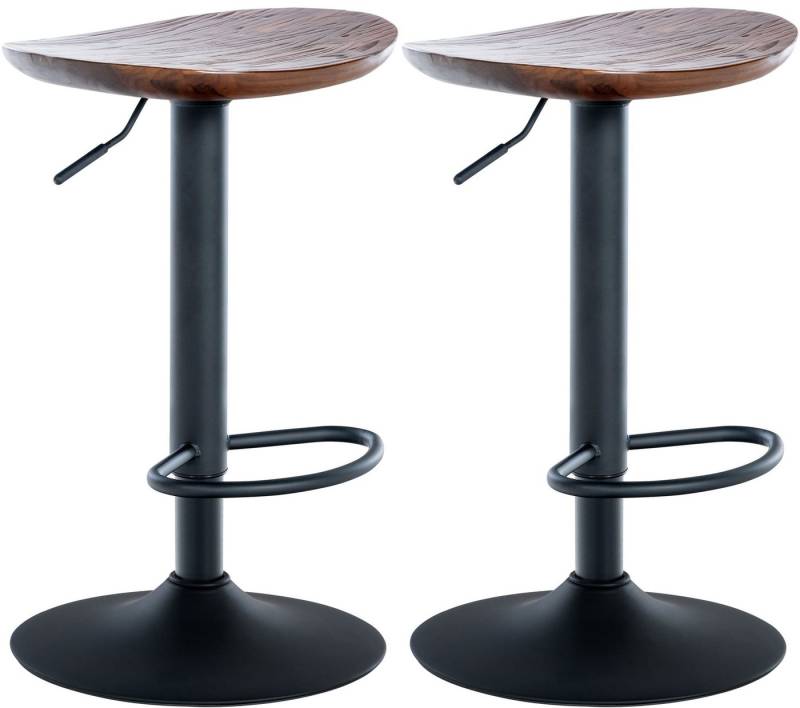 CLP Barhocker Skelde (2er Set, 2 St., 2er), höhenverstellbar, Massivholz-Sitz von CLP
