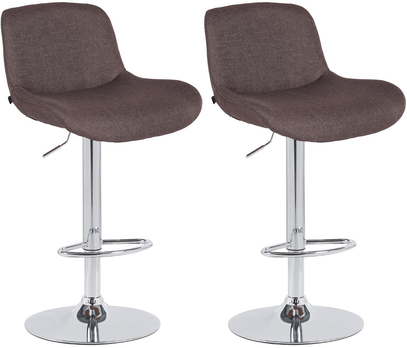 CLP Barhocker Solon (2er Set, 2 St., 2er), Samt- oder Stoffbezug, Metall in Chromoptik von CLP