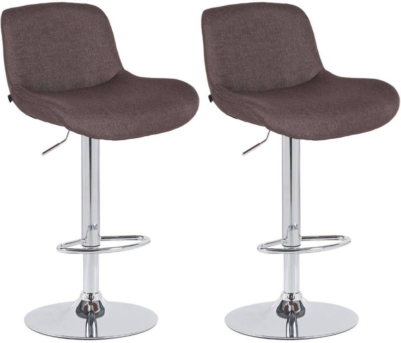 CLP Barhocker Solon (2er Set, 2 St., 2er), Samt- oder Stoffbezug, Metall in Chromoptik von CLP