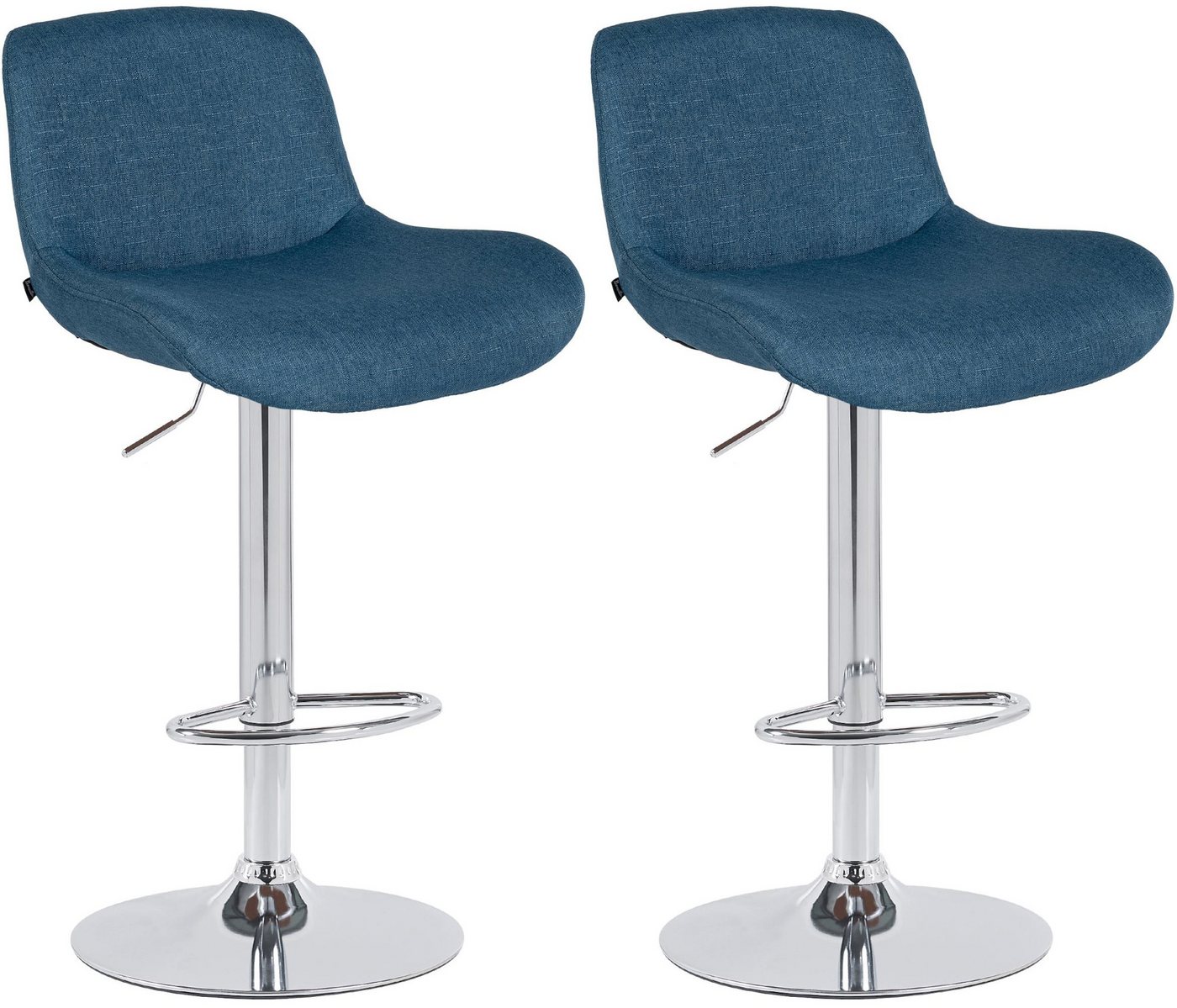 CLP Barhocker Solon (2er Set, 2 St., 2er), Samt- oder Stoffbezug, Metall in Chromoptik von CLP