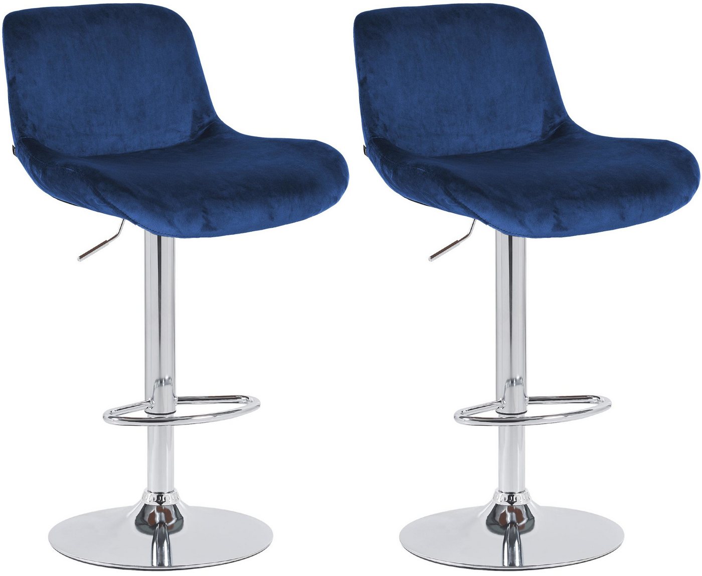 CLP Barhocker Solon (2er Set, 2 St., 2er), Samt- oder Stoffbezug, Metall in Chromoptik von CLP