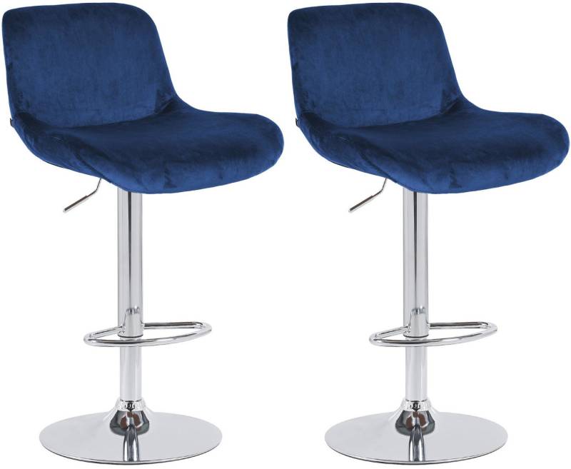 CLP Barhocker Solon (2er Set, 2 St., 2er), Samt- oder Stoffbezug, Metall in Chromoptik von CLP