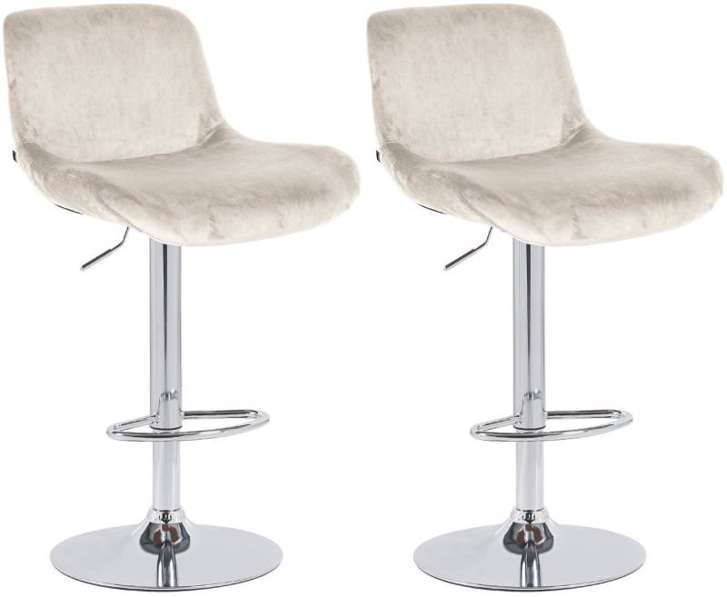 CLP Barhocker Solon (2er Set, 2 St., 2er), Samt- oder Stoffbezug, Metall in Chromoptik von CLP