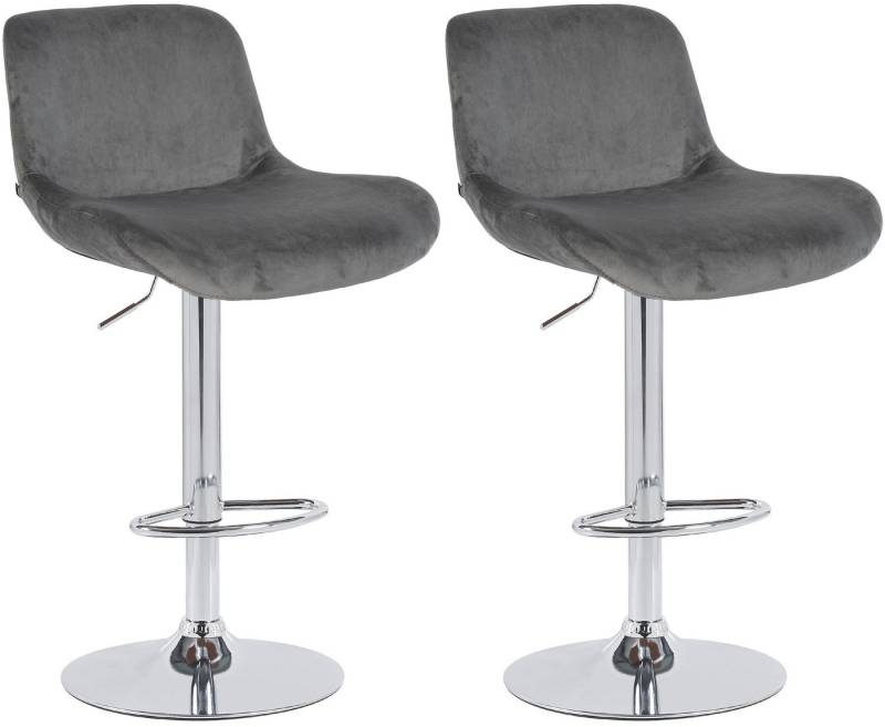 CLP Barhocker Solon (2er Set, 2 St., 2er), Samt- oder Stoffbezug, Metall in Chromoptik von CLP