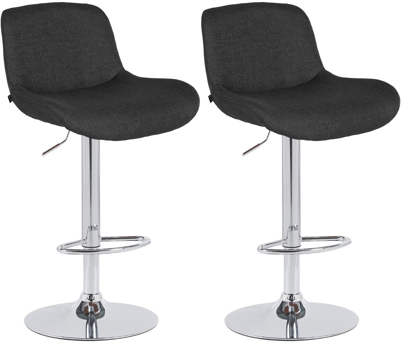 CLP Barhocker Solon (2er Set, 2 St., 2er), Samt- oder Stoffbezug, Metall in Chromoptik von CLP