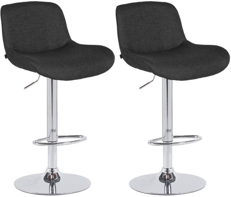 CLP Barhocker Solon (2er Set, 2 St., 2er), Samt- oder Stoffbezug, Metall in Chromoptik von CLP