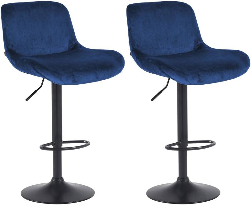 CLP Barhocker Solon (2er Set, 2 St., 2er), Samt- oder Stoffbezug, matt-schwarzes Metall von CLP