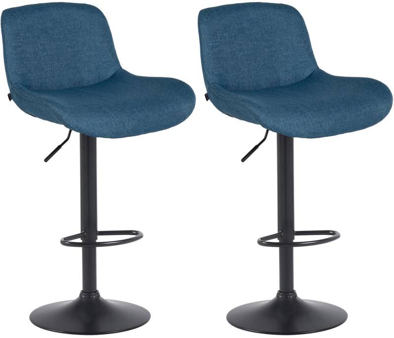 CLP Barhocker Solon (2er Set, 2 St., 2er), Samt- oder Stoffbezug, matt-schwarzes Metall von CLP