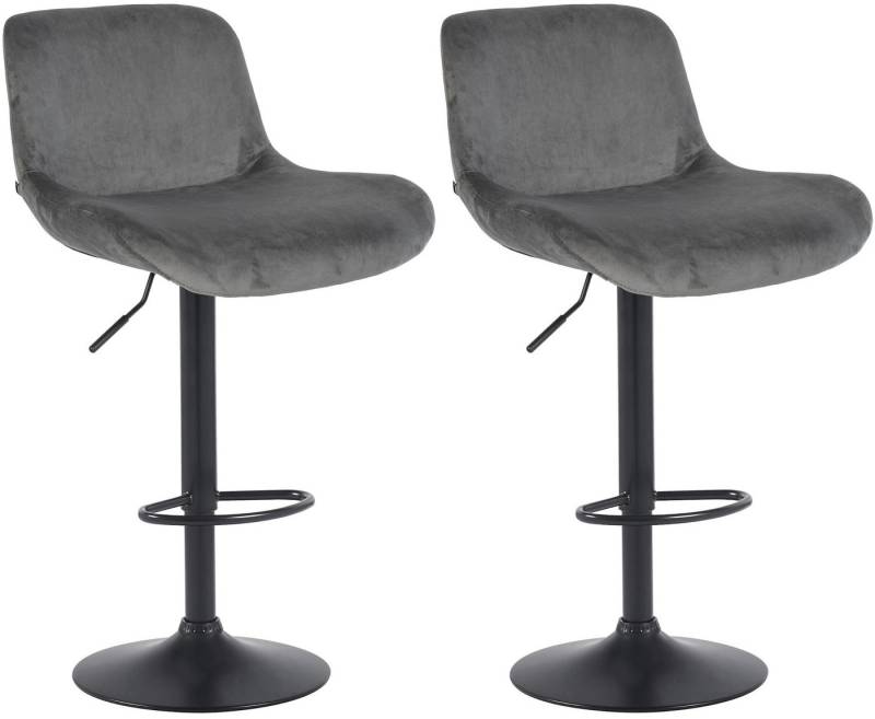 CLP Barhocker Solon (2er Set, 2 St., 2er), Samt- oder Stoffbezug, matt-schwarzes Metall von CLP