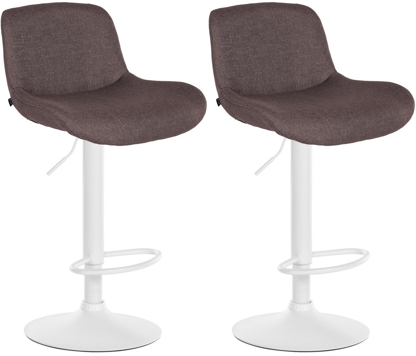 CLP Barhocker Solon (2er Set, 2 St., 2er), Samt- oder Stoffbezug, weißes Metall von CLP