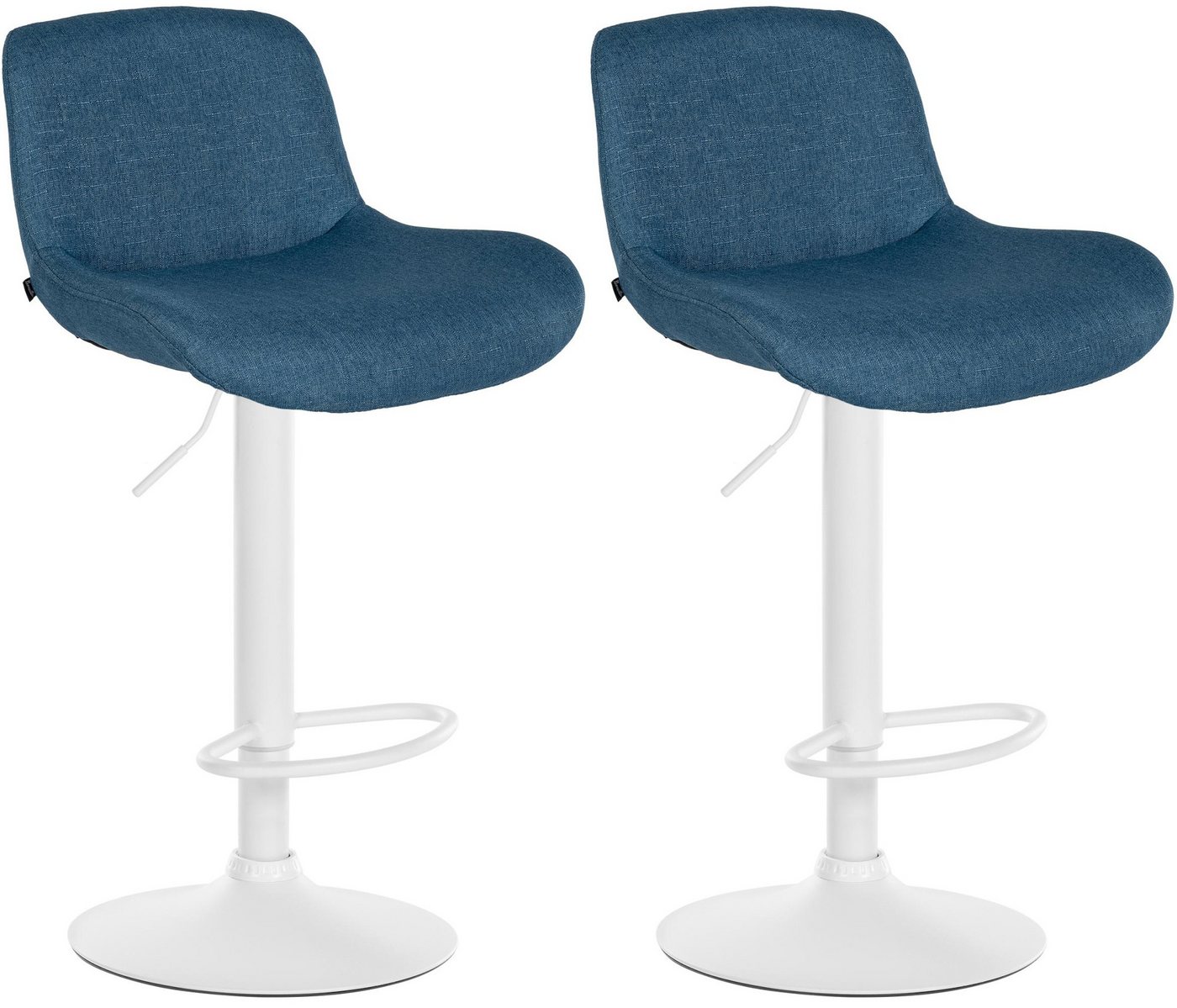 CLP Barhocker Solon (2er Set, 2 St., 2er), Samt- oder Stoffbezug, weißes Metall von CLP