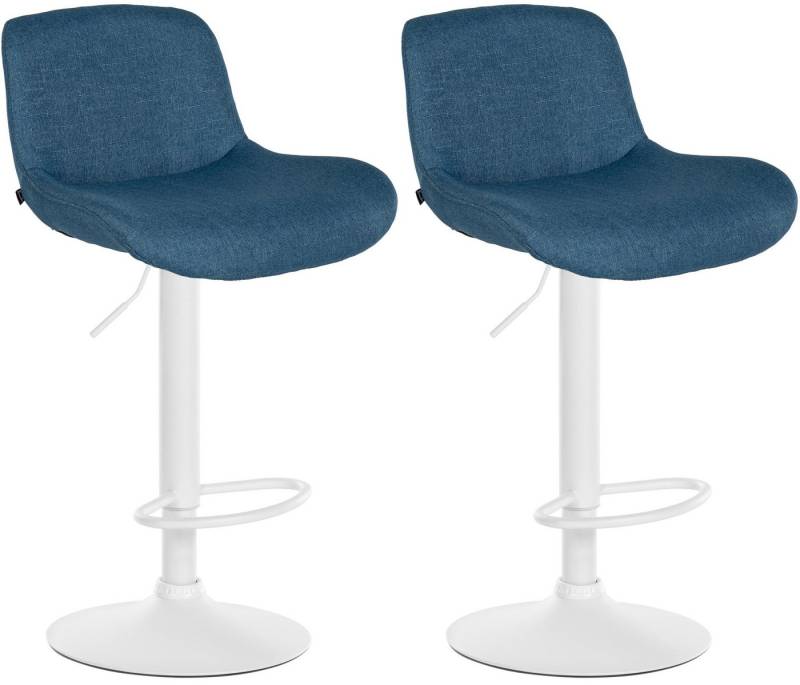 CLP Barhocker Solon (2er Set, 2 St., 2er), Samt- oder Stoffbezug, weißes Metall von CLP