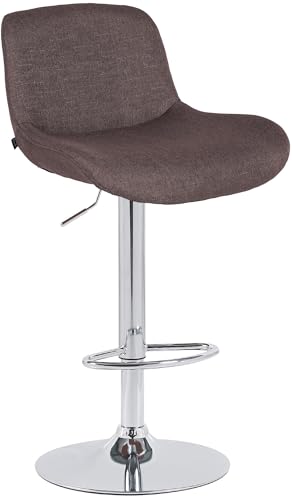 CLP Barhocker Solon Chrom I Samtbezug oder Stoffbezug I Barstuhl höhenverstellbar und drehbar I gepolsterter Tresenhocker mit Rückenlehne, Farbe:Dunkelbraun, Material:Stoff CLP Barhocker Solon Chrom I Samtbezug oder Stoffbezug I Barstuhl höhenverstellbar und drehbar I gepolsterter Tresenhocker mit Rückenlehne, Farbe:Dunkelbraun, Material:Stoff von CLP