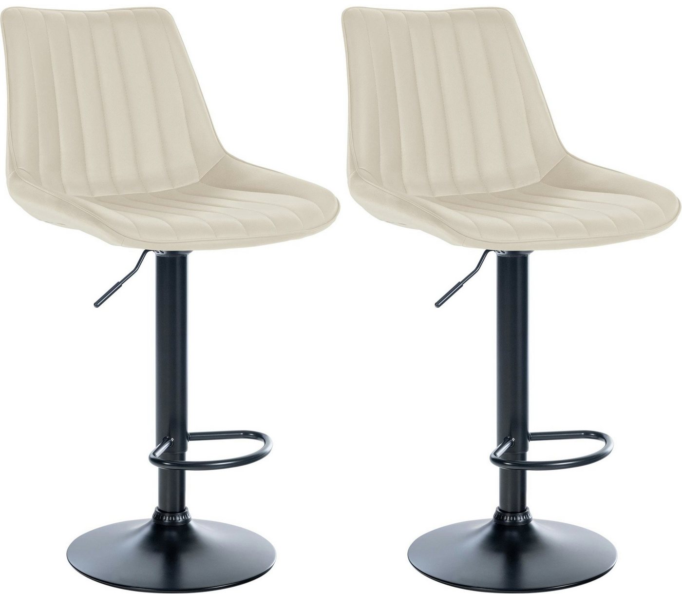 CLP Barhocker Toni Kunstleder (2er Set, 2 St., 2er), drehbar und stufenlos höhenverstellbar von CLP