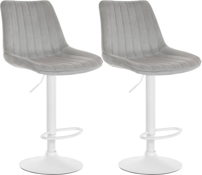 CLP Barhocker Toni Samt (2er Set, 2 St., 2er), drehbar und stufenlos höhenverstellbar von CLP
