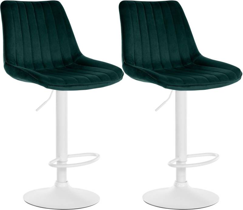 CLP Barhocker Toni Samt (2er Set, 2 St., 2er), drehbar und stufenlos höhenverstellbar von CLP