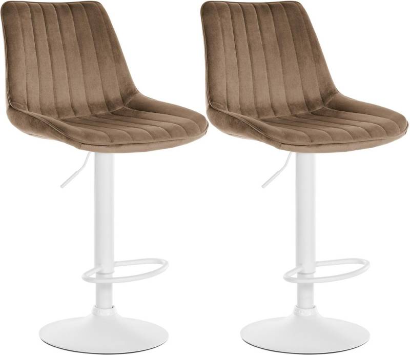 CLP Barhocker Toni Samt (2er Set, 2 St., 2er), drehbar und stufenlos höhenverstellbar von CLP