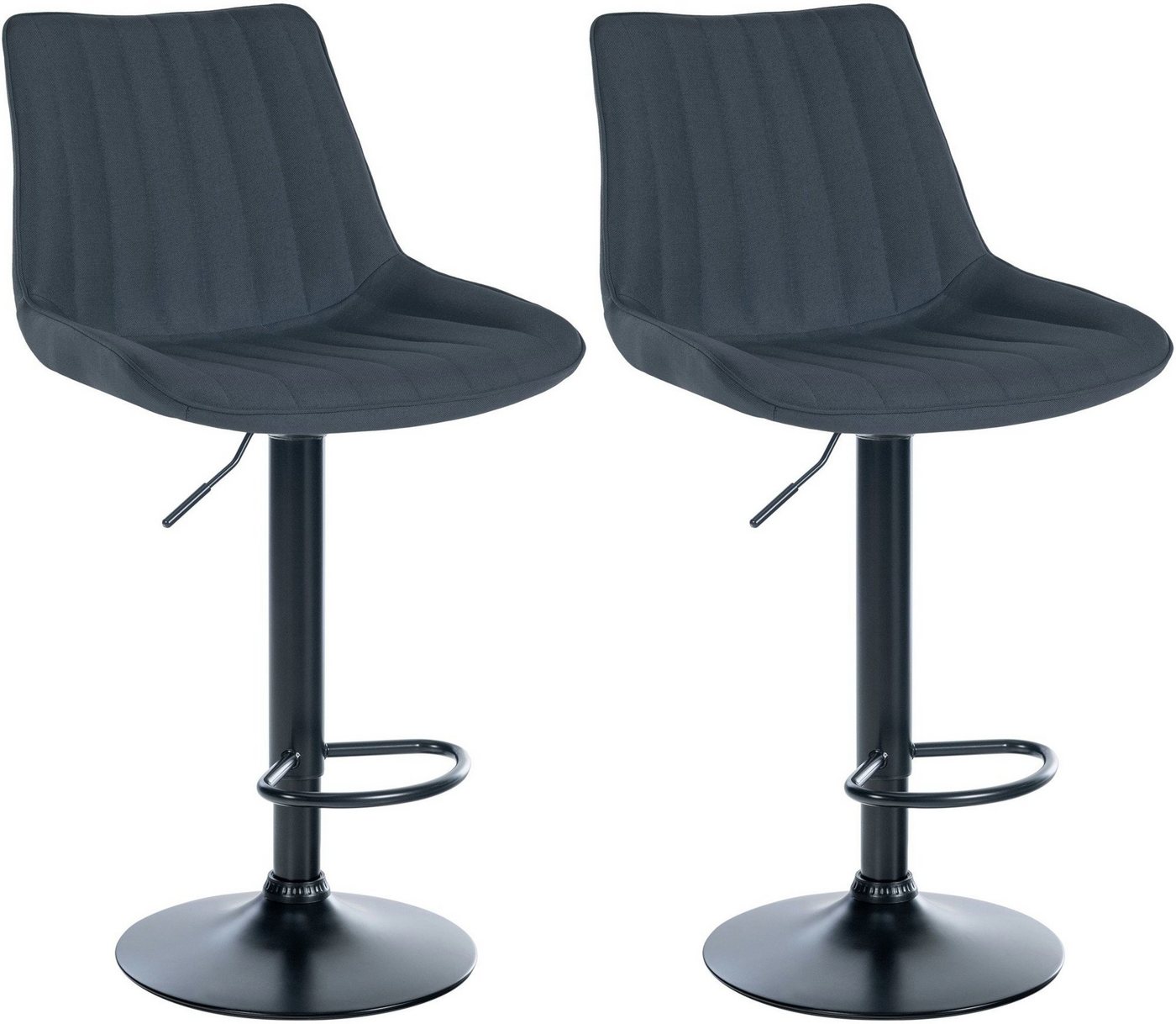 CLP Barhocker Toni Stoff (2er Set, 2 St., 2er), drehbar und stufenlos höhenverstellbar von CLP