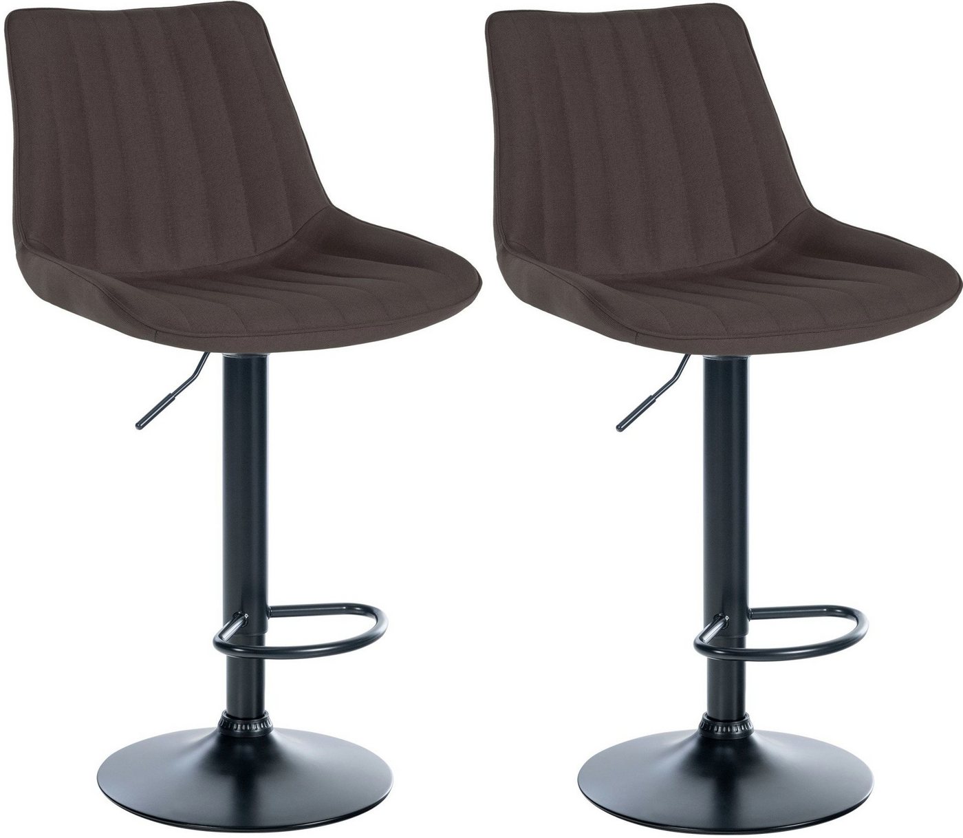 CLP Barhocker Toni Stoff (2er Set, 2 St., 2er), drehbar und stufenlos höhenverstellbar von CLP