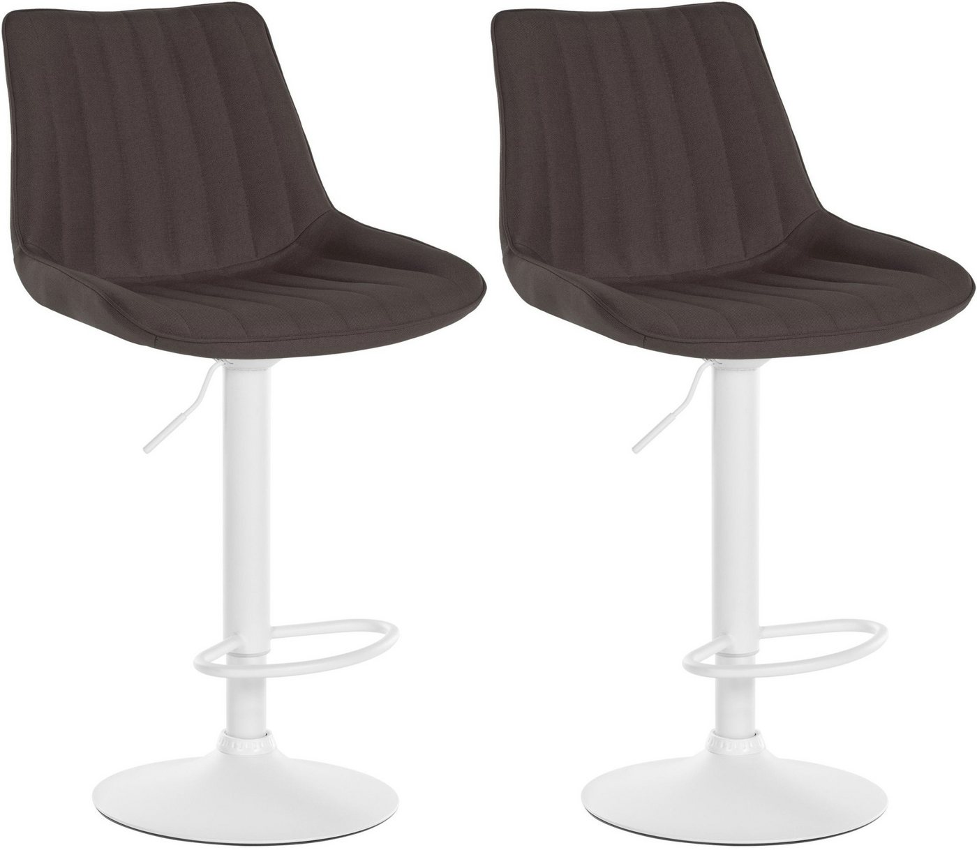 CLP Barhocker Toni Stoff (2er Set, 2 St., 2er), drehbar und stufenlos höhenverstellbar von CLP