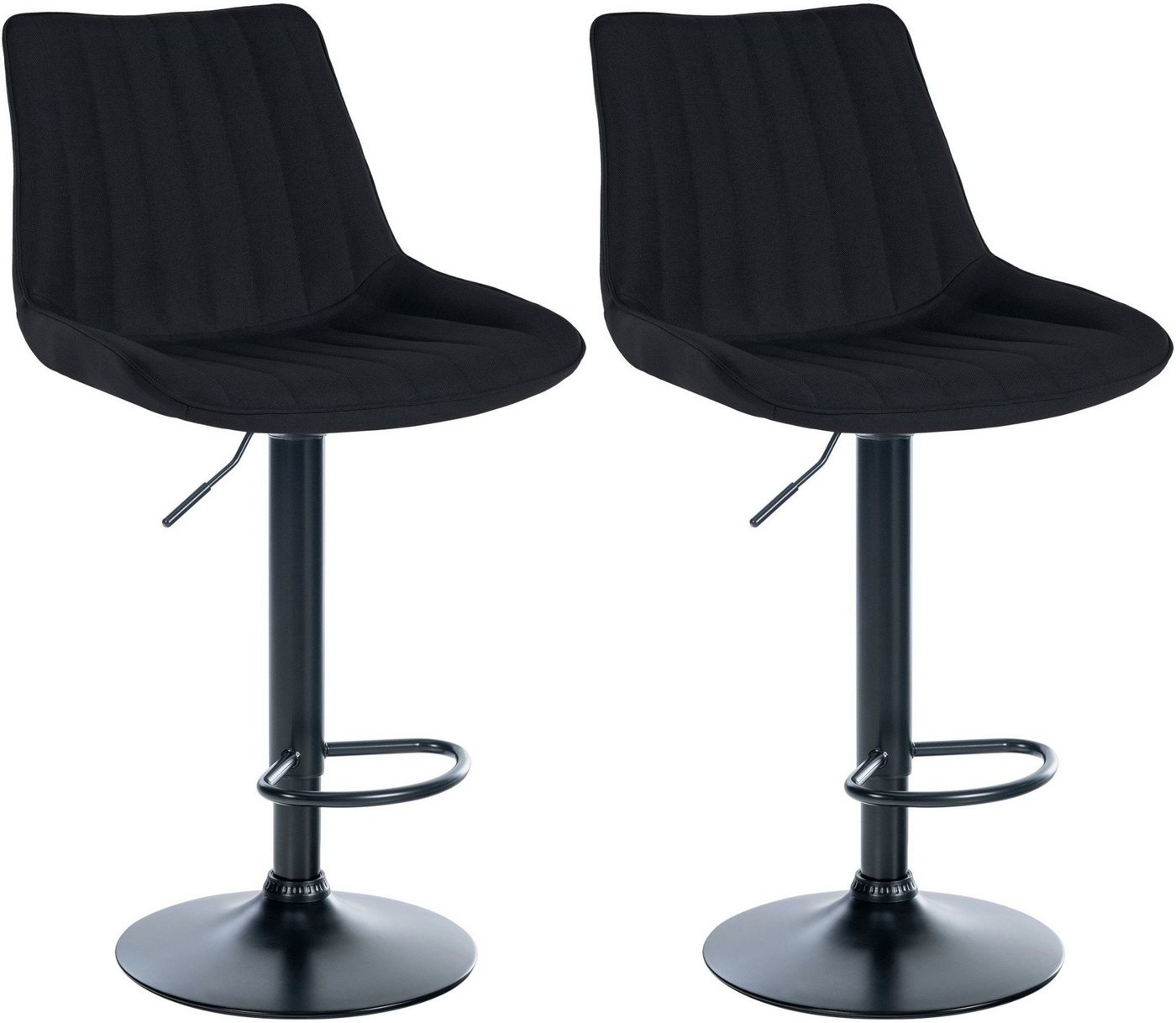 CLP Barhocker Toni Stoff (2er Set, 2 St., 2er), drehbar und stufenlos höhenverstellbar von CLP