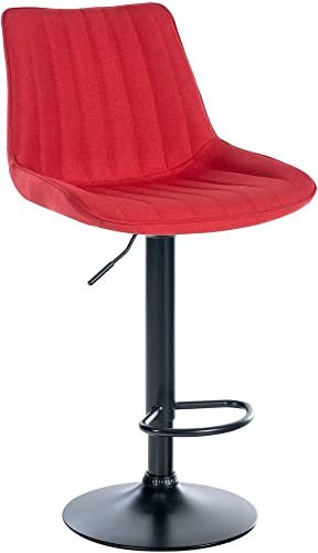 CLP Barhocker Toni Stoff I Höhenverstellbarer Barstuhl Mit Metallgestell I Thekenhocker Mit Integrierter Fußstütze, Farbe:rot, Gestell Farbe:schwarz CLP Barhocker Toni Stoff I Höhenverstellbarer Barstuhl Mit Metallgestell I Thekenhocker Mit Integrierter Fußstütze, Farbe:rot, Gestell Farbe:schwarz von CLP