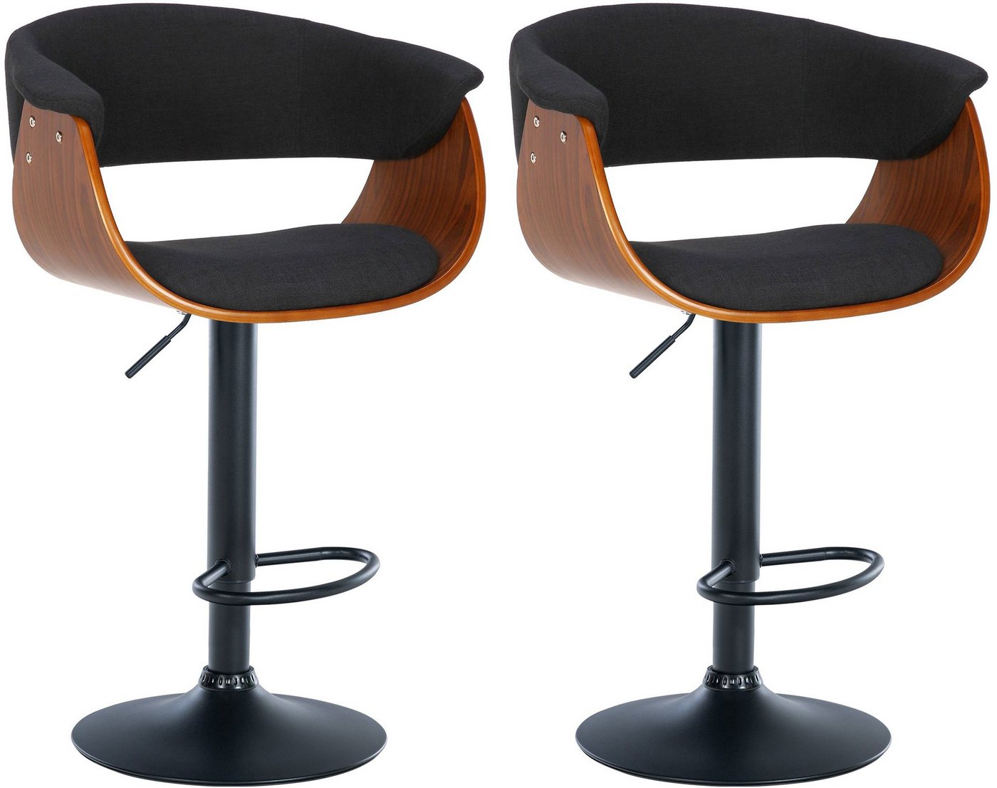 CLP Barhocker Vestal (2er Set, 2 St., 2er), Barstuhl 360° drehbar und höhenverstellbar von CLP