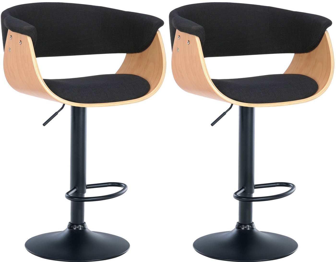 CLP Barhocker Vestal (2er Set, 2 St., 2er), Barstuhl 360° drehbar und höhenverstellbar von CLP
