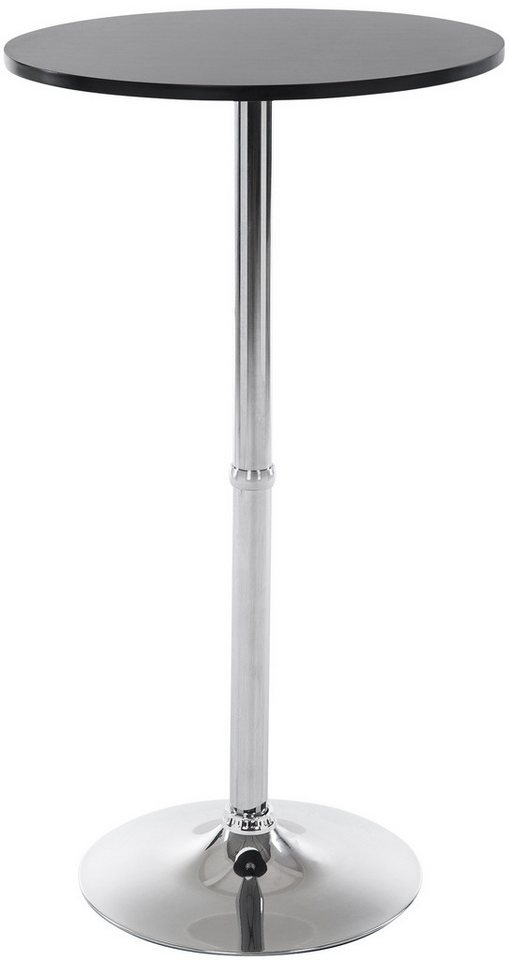 CLP Bartisch Stehtisch Rund, mit Holz-Tischplatte & Metall-Gestell von CLP