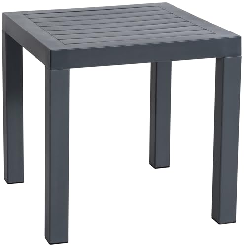 CLP Beistelltisch Ocean I Wetterfester Gartentisch Aus UV-beständigem Kunststoff I Witterungsbeständiger Tisch, Farbe:dunkelgrau von CLP