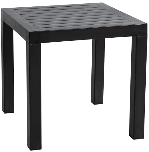CLP Beistelltisch Ocean I Wetterfester Gartentisch Aus UV-beständigem Kunststoff I Witterungsbeständiger Tisch, Farbe:schwarz von CLP