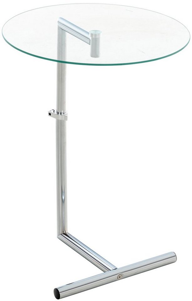CLP Beistelltisch Safi, Glastisch, Metallgestell in Chrom-Optik von CLP