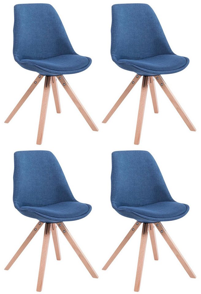 CLP Besucherstuhl 4er Set Besucherstühle Toulouse Stoff Square von CLP