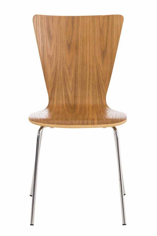 CLP Besucherstuhl Aaron (2er Set), ergonomisch geformter Holzsitz von CLP