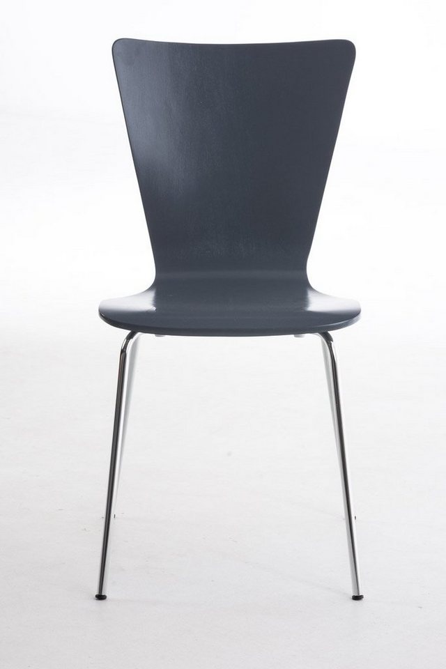 CLP Besucherstuhl Aaron (2er Set), ergonomisch geformter Holzsitz von CLP
